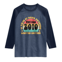 16th Birthday Raglan Shirt Vintage 16yr 2010 Limited Edition 16 Year Old Gift