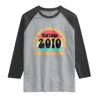 16th Birthday Raglan Shirt Vintage 16yr 2010 Limited Edition 16 Year Old Gift