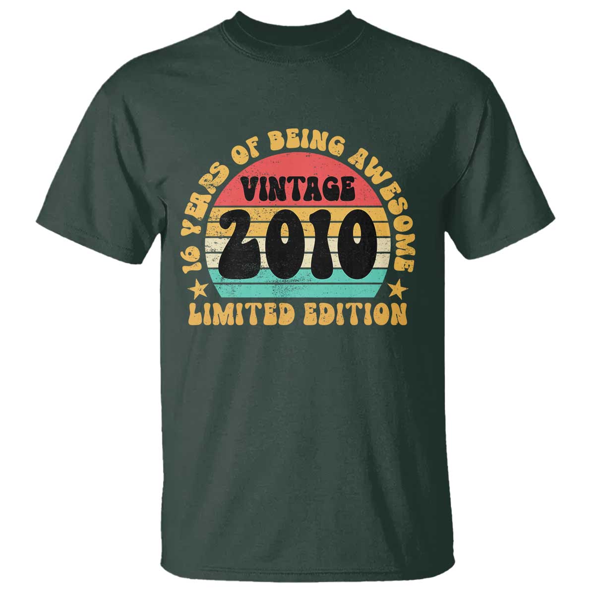 16th Birthday T Shirt Vintage 16yr 2010 Limited Edition 16 Year Old Gift