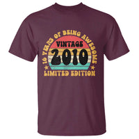 16th Birthday T Shirt Vintage 16yr 2010 Limited Edition 16 Year Old Gift