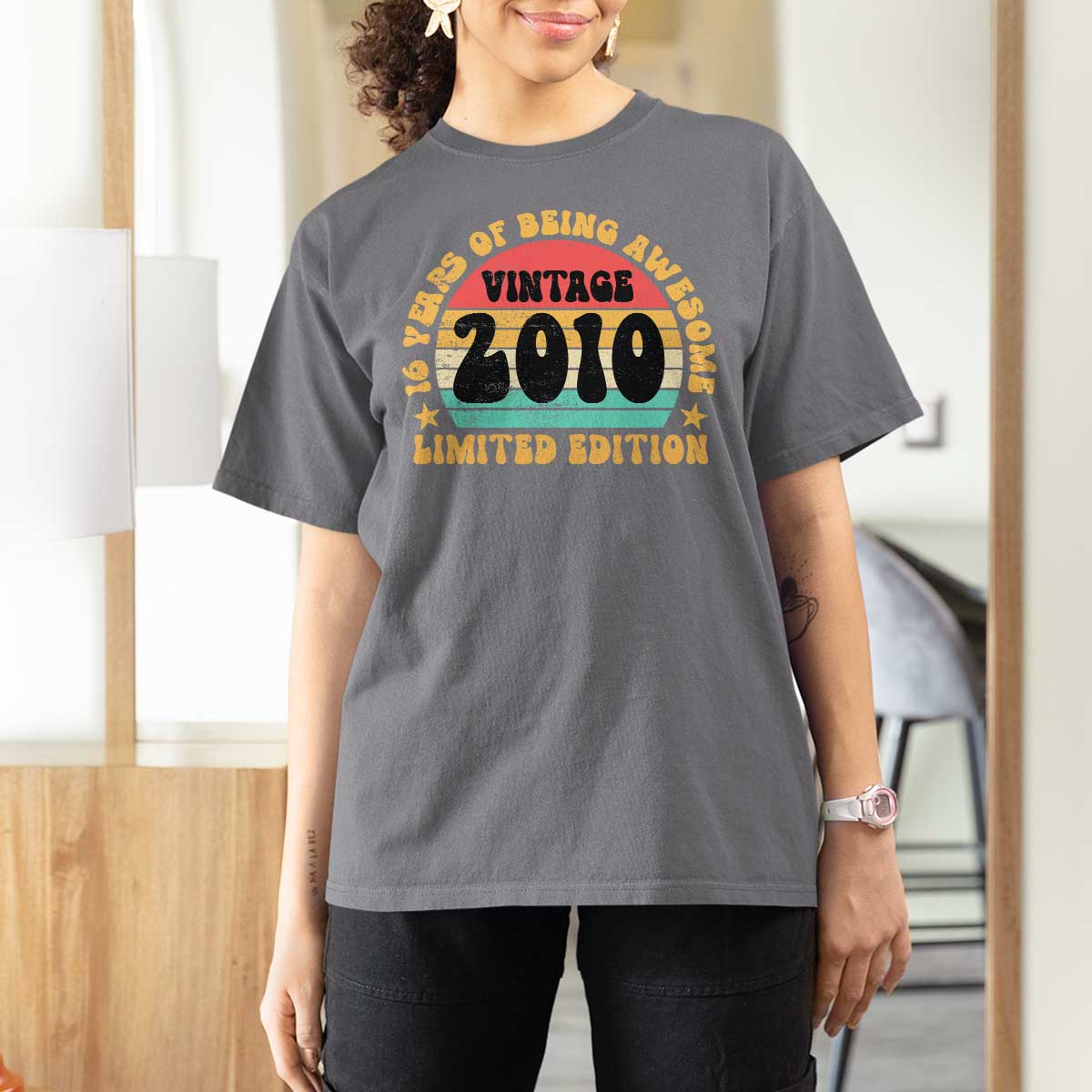 16th Birthday T Shirt For Women Vintage 16yr 2010 Limited Edition 16 Year Old Gift