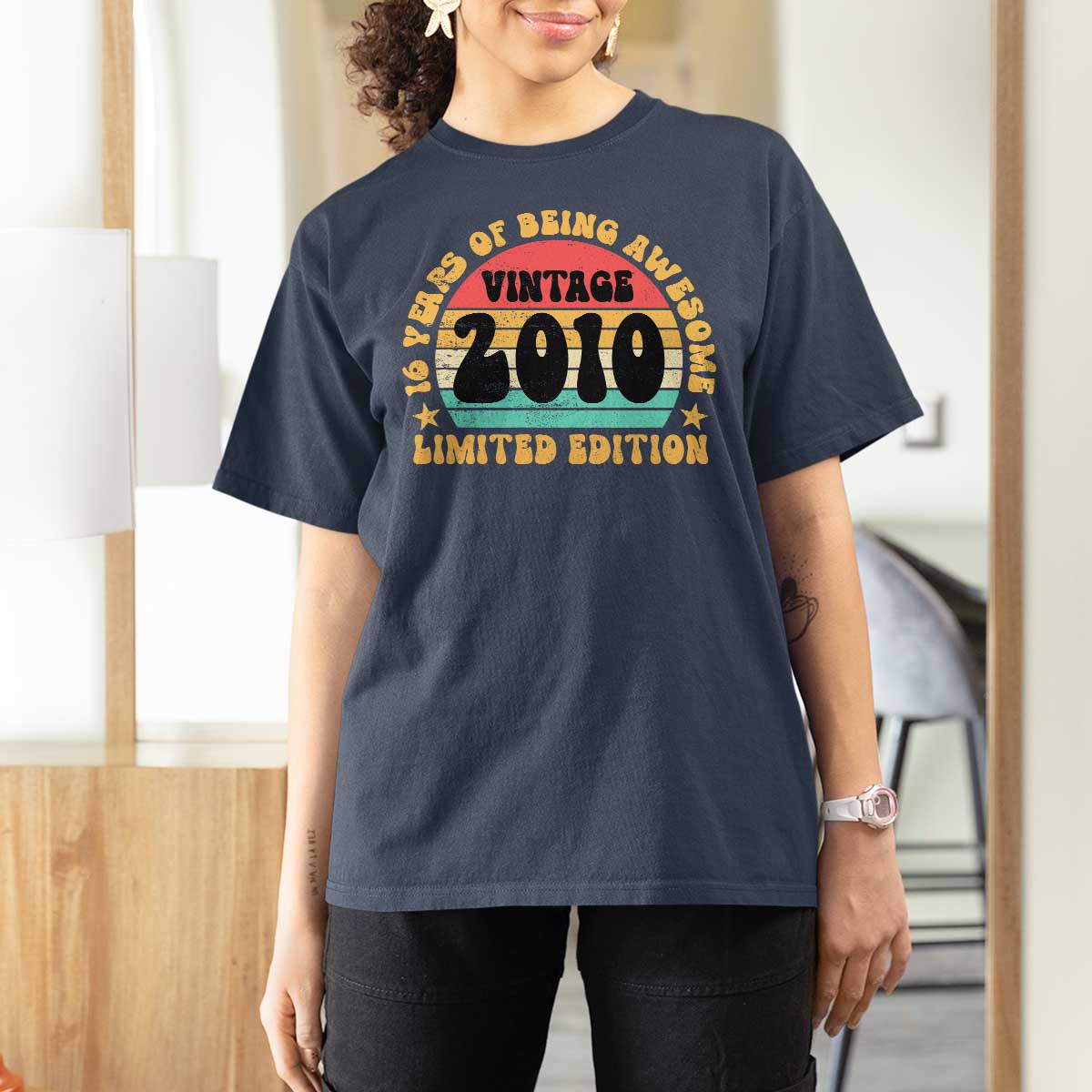 16th Birthday T Shirt For Women Vintage 16yr 2010 Limited Edition 16 Year Old Gift