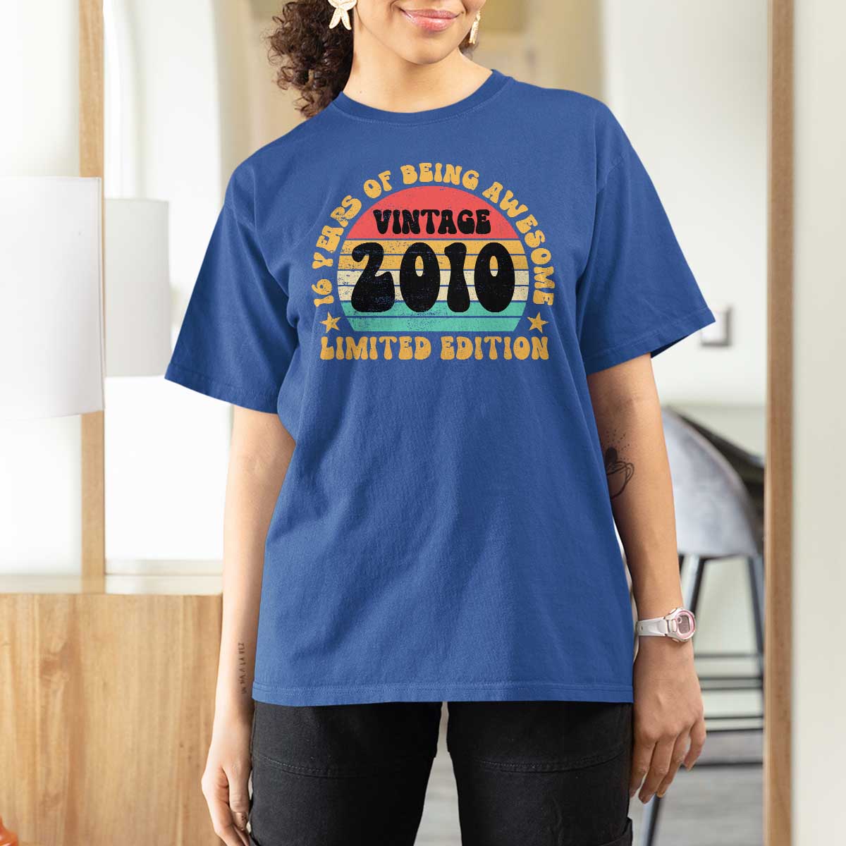 16th Birthday T Shirt For Women Vintage 16yr 2010 Limited Edition 16 Year Old Gift