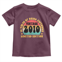 16th Birthday Toddler T Shirt Vintage 16yr 2010 Limited Edition 16 Year Old Gift