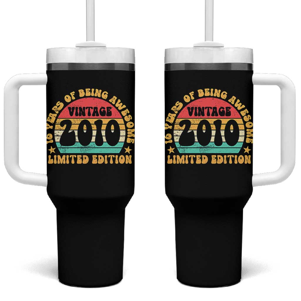 16th Birthday Tumbler With Handle Vintage 16yr 2010 Limited Edition 16 Year Old Gift