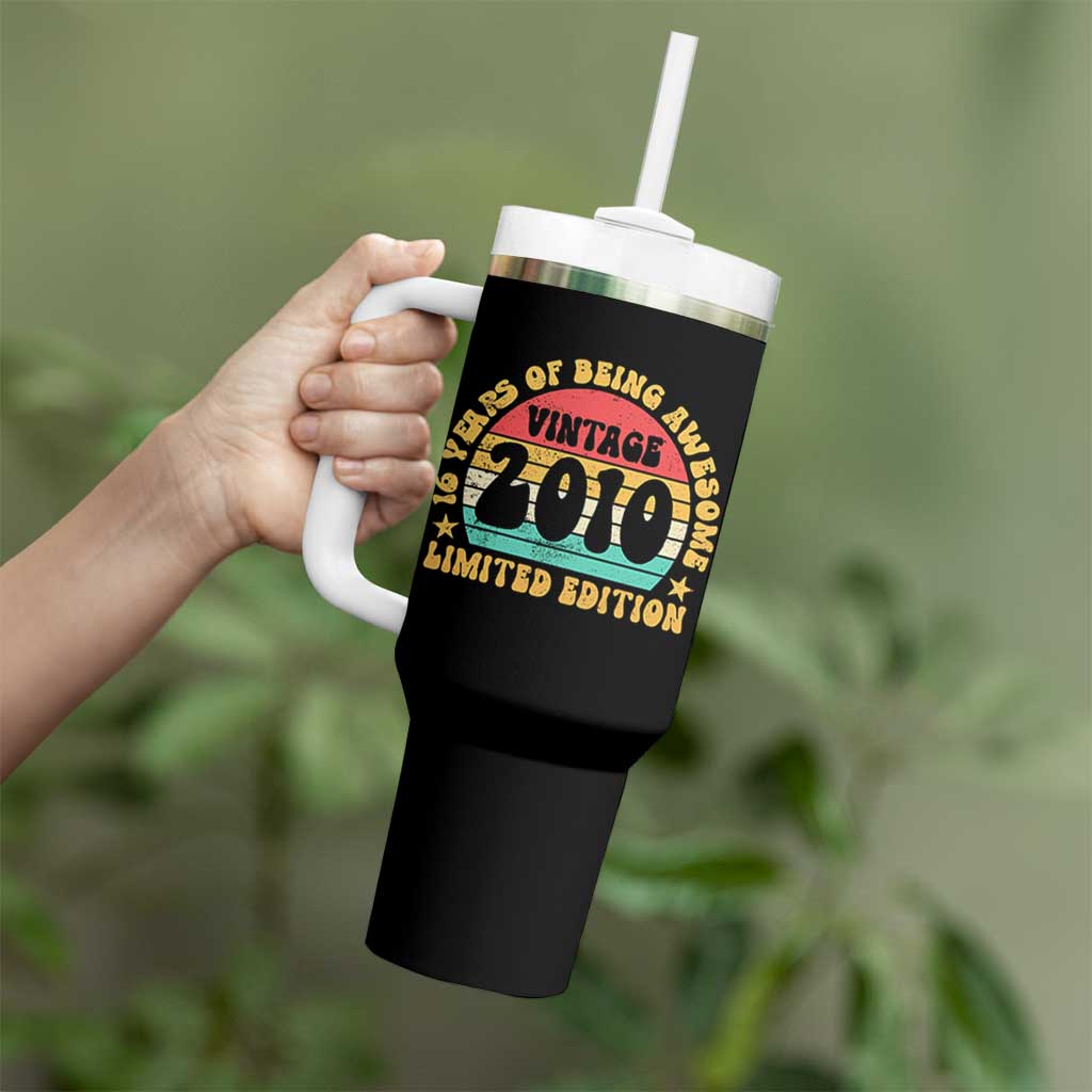 16th Birthday Tumbler With Handle Vintage 16yr 2010 Limited Edition 16 Year Old Gift