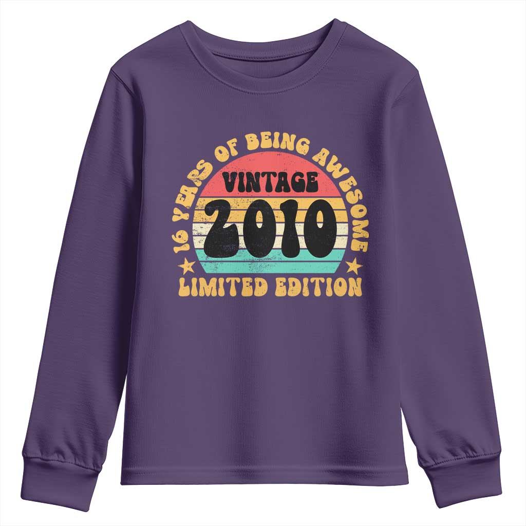 16th Birthday Youth Sweatshirt Vintage 16yr 2010 Limited Edition 16 Year Old Gift
