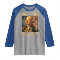 Funny 4th of July George Washington Raglan Shirt The British Blew A Thirteen Colony Lead American Flag - Wonder Print Shop