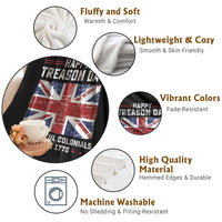 Happy Treason Day Ungrateful Colonials Throw Blanket Funny 4th of July British Flag