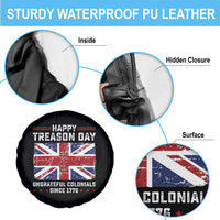 Happy Treason Day Ungrateful Colonials Spare Tire Cover Funny 4th of July British Flag
