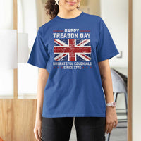 Happy Treason Day Ungrateful Colonials T Shirt For Women Funny 4th of July British Flag