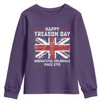 Happy Treason Day Ungrateful Colonials Youth Sweatshirt Funny 4th of July British Flag