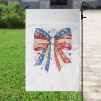 Coquette 4th Of July Garden Flag USA Bow American Flag Red White and Blue - Wonder Print Shop