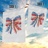 Coquette 4th Of July Garden Flag USA Bow American Flag Red White and Blue - Wonder Print Shop