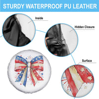 Coquette 4th Of July Spare Tire Cover USA Bow American Flag Red White and Blue - Wonder Print Shop