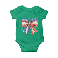 Coquette 4th Of July Baby Onesie USA Bow American Flag Red White and Blue - Wonder Print Shop