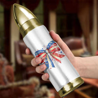 Coquette 4th Of July Bullet Tumbler USA Bow American Flag Red White and Blue - Wonder Print Shop