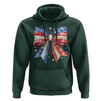 Coquette 4th Of July Hoodie USA Bow American Flag Red White and Blue - Wonder Print Shop