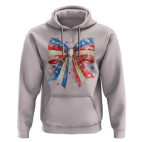 Coquette 4th Of July Hoodie USA Bow American Flag Red White and Blue - Wonder Print Shop