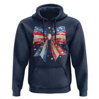 Coquette 4th Of July Hoodie USA Bow American Flag Red White and Blue - Wonder Print Shop