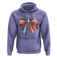 Coquette 4th Of July Hoodie USA Bow American Flag Red White and Blue - Wonder Print Shop