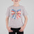 Coquette 4th Of July T Shirt For Kid USA Bow American Flag Red White and Blue - Wonder Print Shop