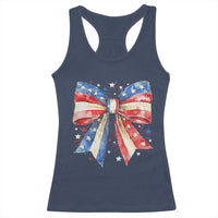Coquette 4th Of July Racerback Tank Top USA Bow American Flag Red White and Blue - Wonder Print Shop