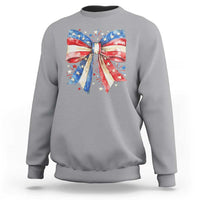 Coquette 4th Of July Sweatshirt USA Bow American Flag Red White and Blue - Wonder Print Shop