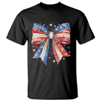 Coquette 4th Of July T Shirt USA Bow American Flag Red White and Blue - Wonder Print Shop