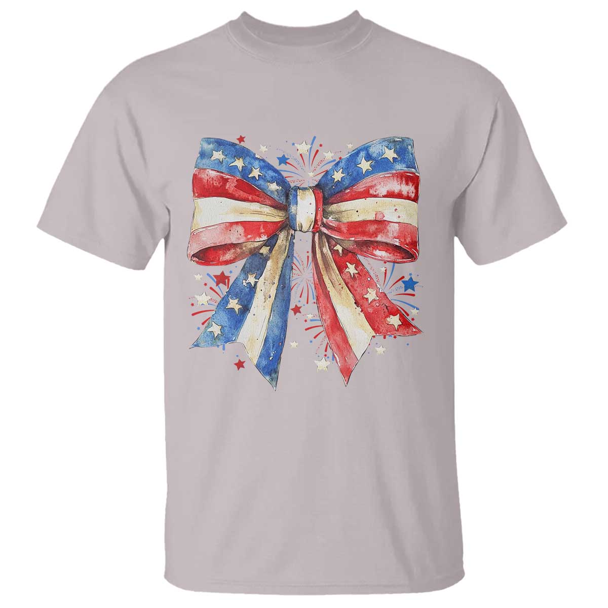 Coquette 4th Of July T Shirt USA Bow American Flag Red White and Blue - Wonder Print Shop