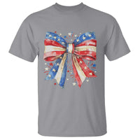 Coquette 4th Of July T Shirt USA Bow American Flag Red White and Blue - Wonder Print Shop