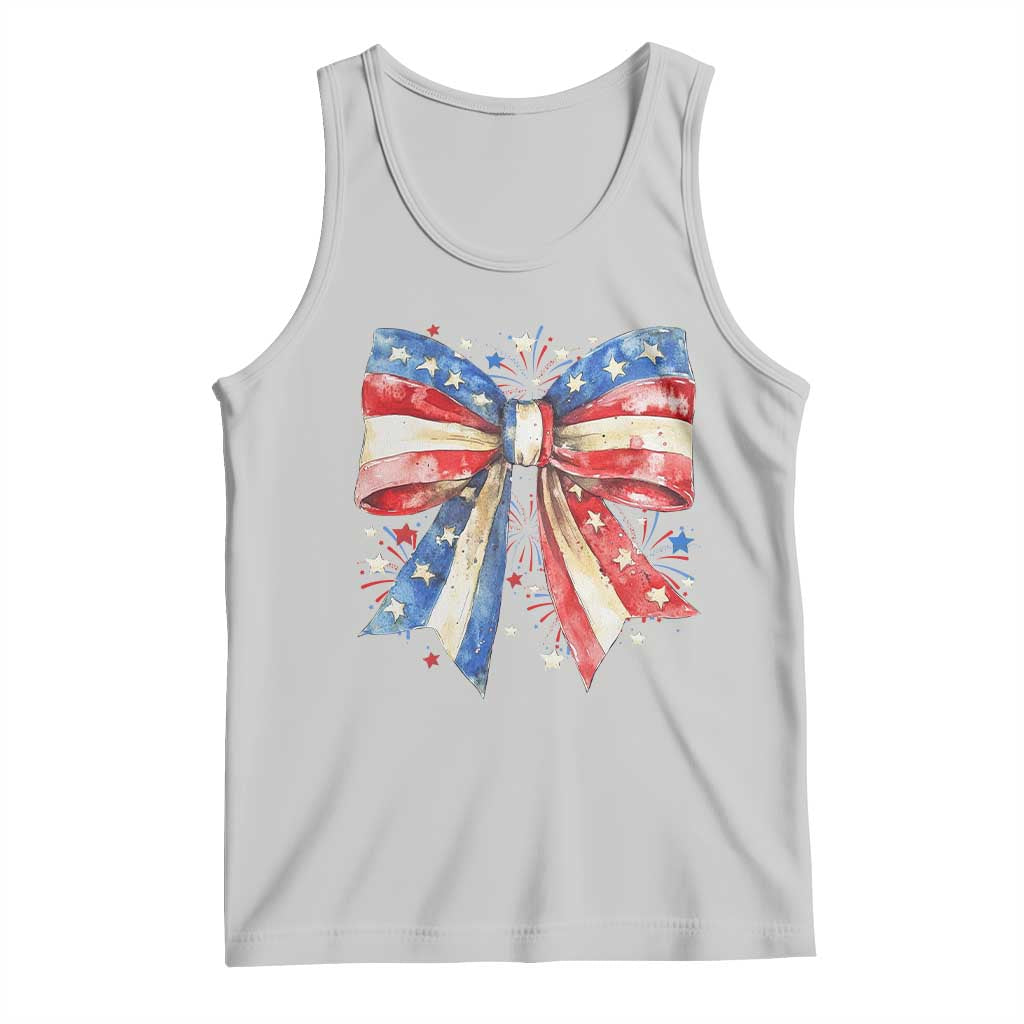 Coquette 4th Of July Tank Top USA Bow American Flag Red White and Blue - Wonder Print Shop