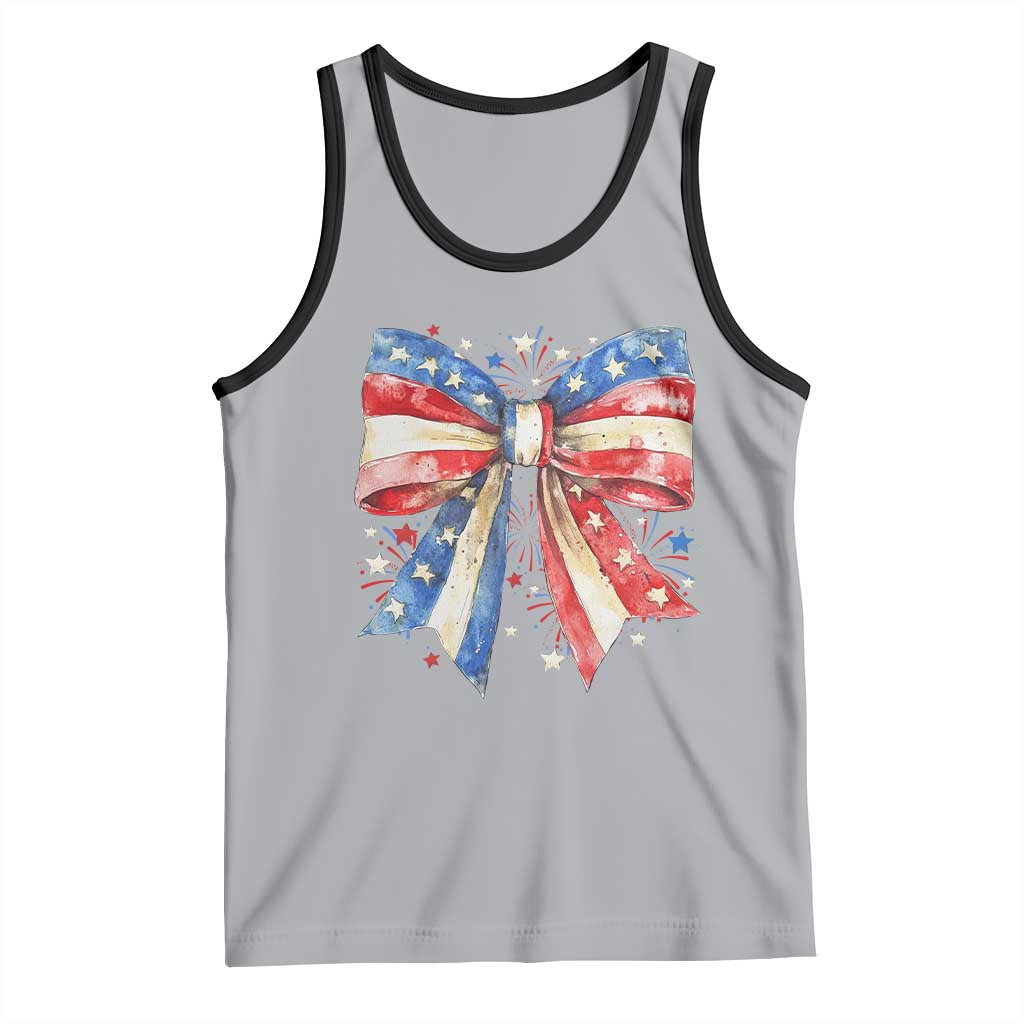 Coquette 4th Of July Tank Top USA Bow American Flag Red White and Blue - Wonder Print Shop