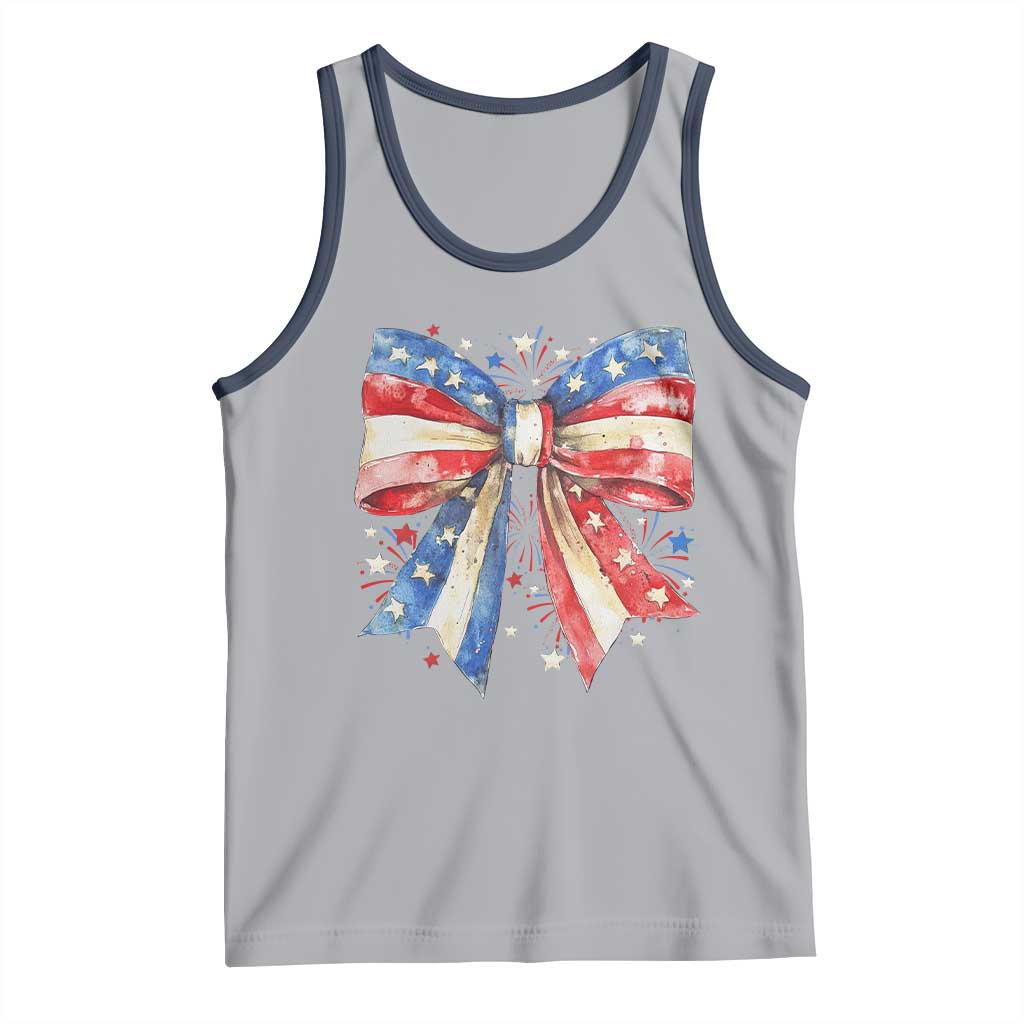 Coquette 4th Of July Tank Top USA Bow American Flag Red White and Blue - Wonder Print Shop