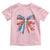 Coquette 4th Of July Toddler T Shirt USA Bow American Flag Red White and Blue - Wonder Print Shop