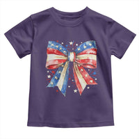 Coquette 4th Of July Toddler T Shirt USA Bow American Flag Red White and Blue - Wonder Print Shop