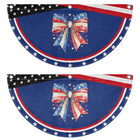 Coquette 4th Of July Patriotic Fan Flag USA Bow American Flag Red White and Blue