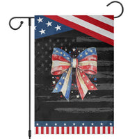 Coquette 4th Of July Garden Flag USA Bow American Flag Red White and Blue