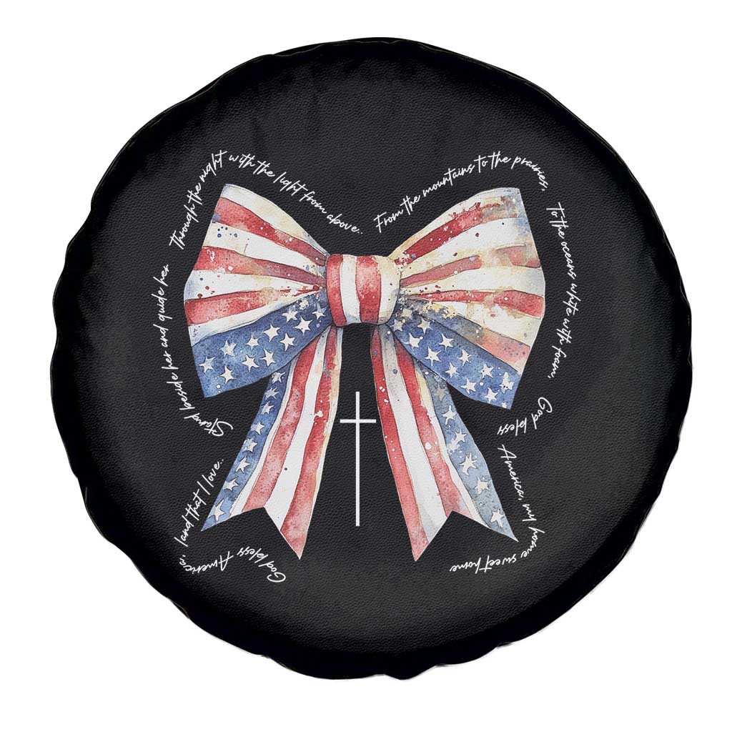 Patriotic Coquette 4th Of July Spare Tire Cover God Bless America - Wonder Print Shop