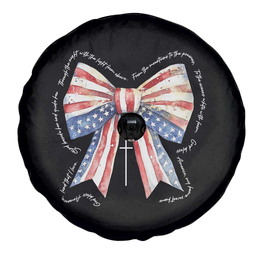 Patriotic Coquette 4th Of July Spare Tire Cover God Bless America - Wonder Print Shop