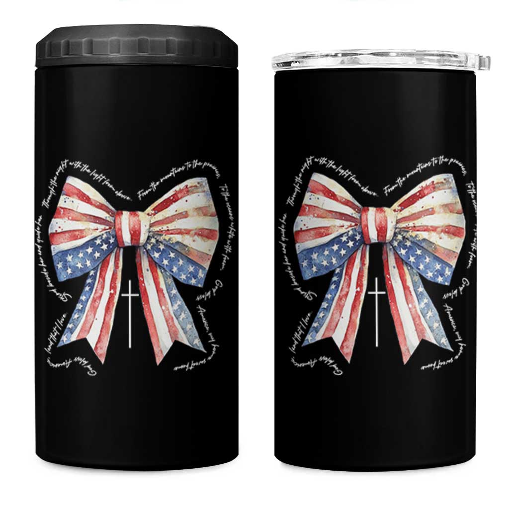 Patriotic Coquette 4th Of July 4 in 1 Can Cooler Tumbler God Bless America - Wonder Print Shop