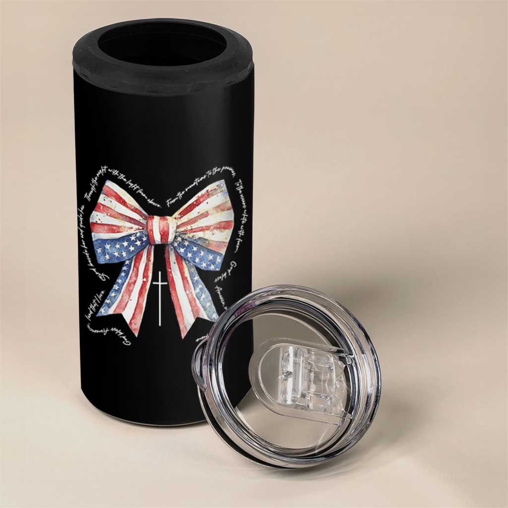 Patriotic Coquette 4th Of July 4 in 1 Can Cooler Tumbler God Bless America - Wonder Print Shop