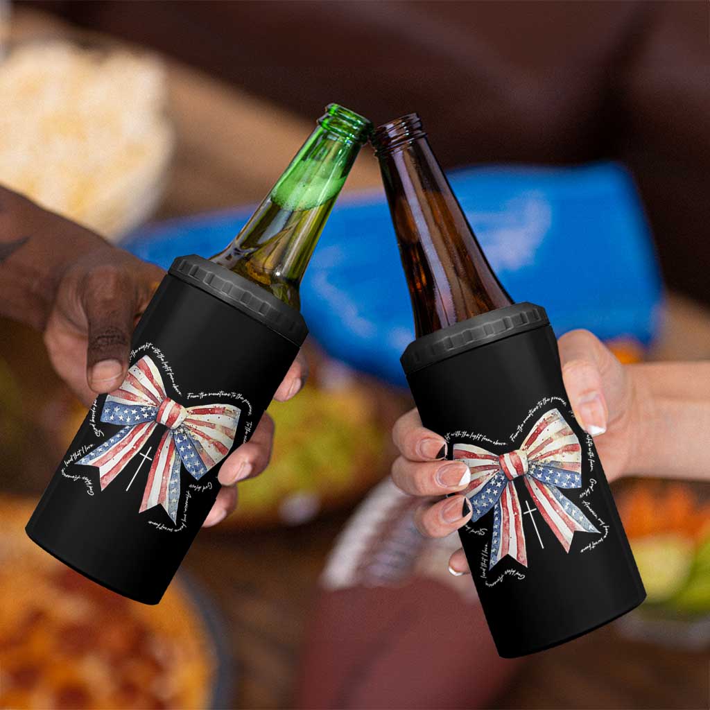 Patriotic Coquette 4th Of July 4 in 1 Can Cooler Tumbler God Bless America - Wonder Print Shop