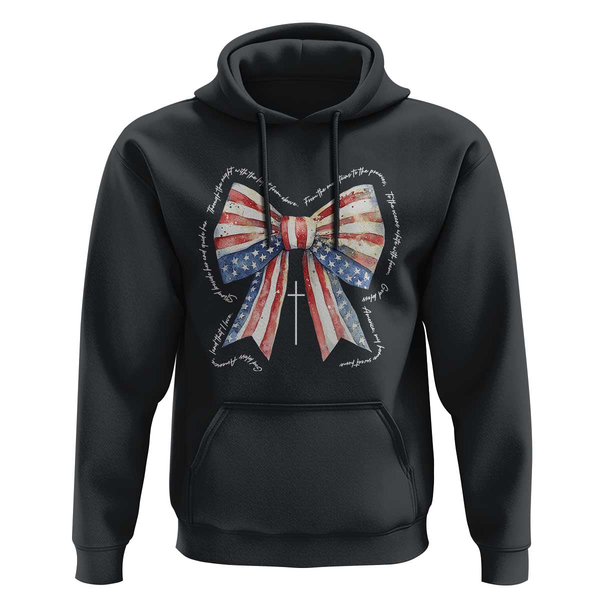 Patriotic Coquette 4th Of July Hoodie God Bless America - Wonder Print Shop