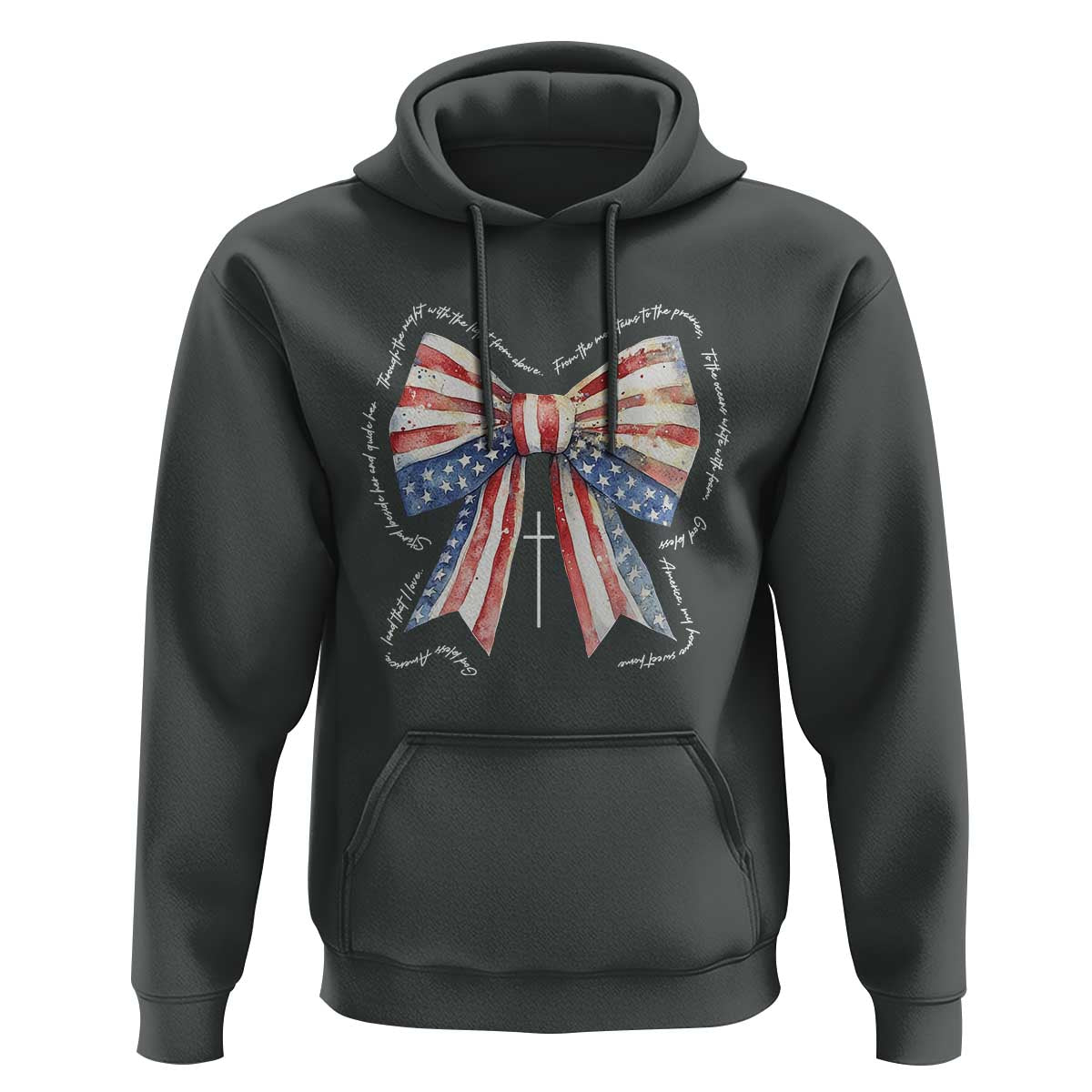 Patriotic Coquette 4th Of July Hoodie God Bless America - Wonder Print Shop