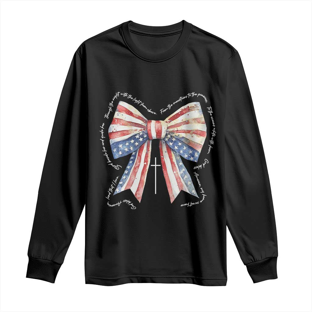 Patriotic Coquette 4th Of July Long Sleeve Shirt God Bless America - Wonder Print Shop