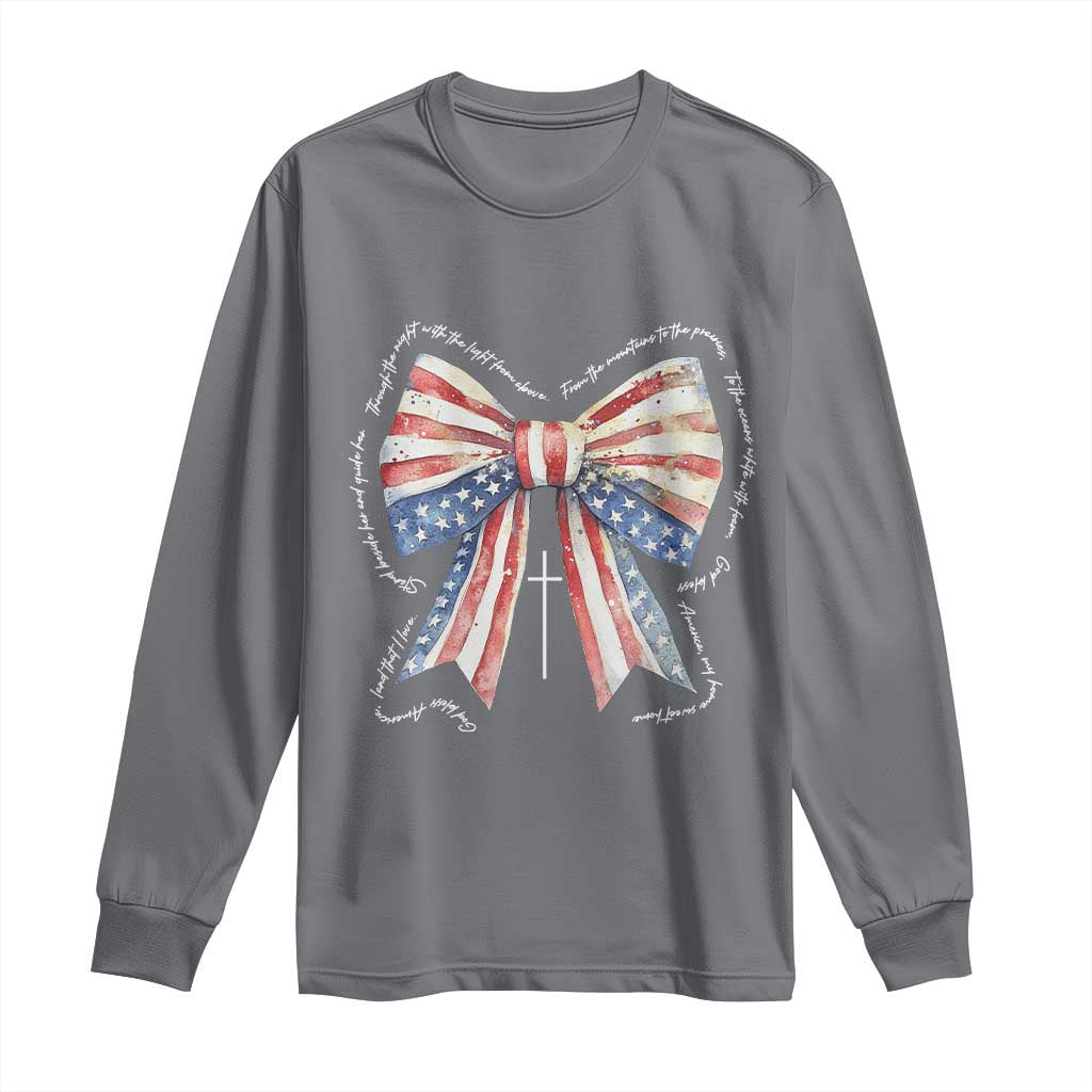 Patriotic Coquette 4th Of July Long Sleeve Shirt God Bless America - Wonder Print Shop