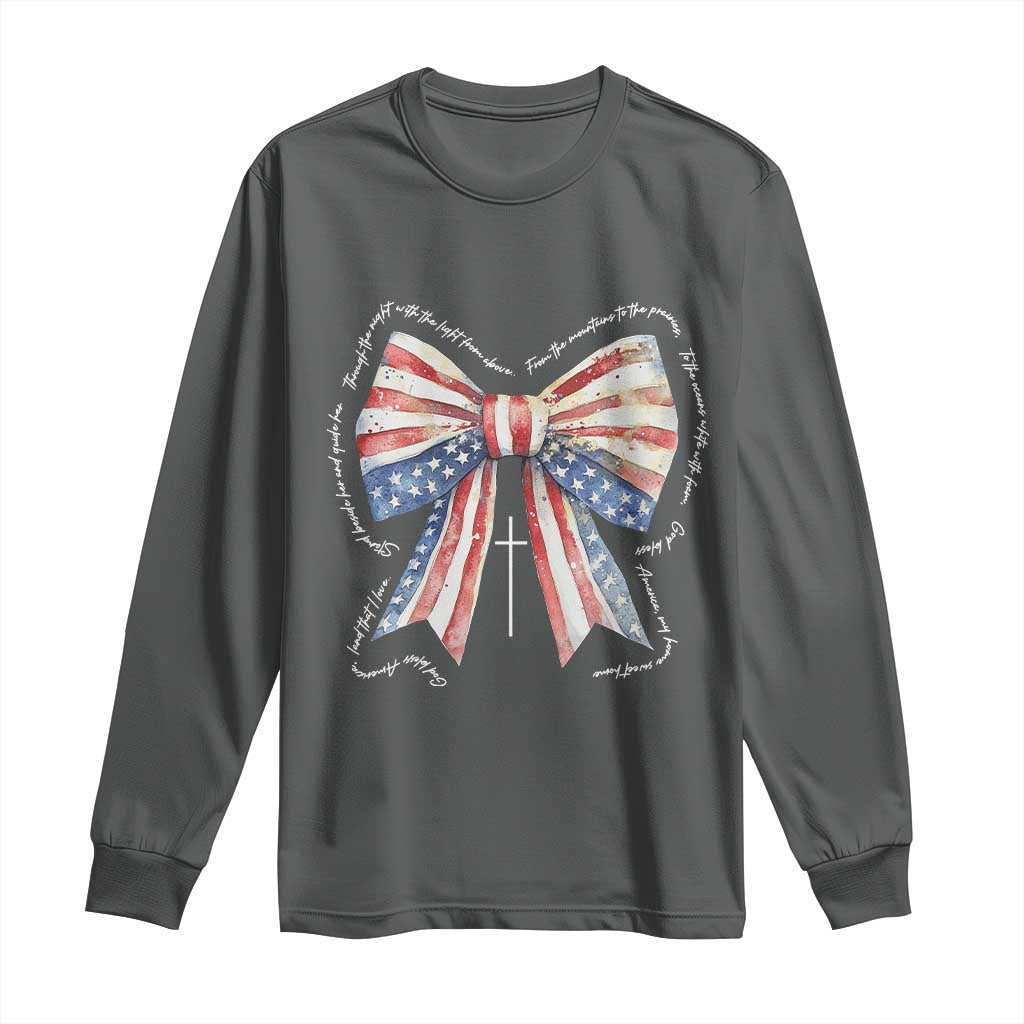 Patriotic Coquette 4th Of July Long Sleeve Shirt God Bless America - Wonder Print Shop