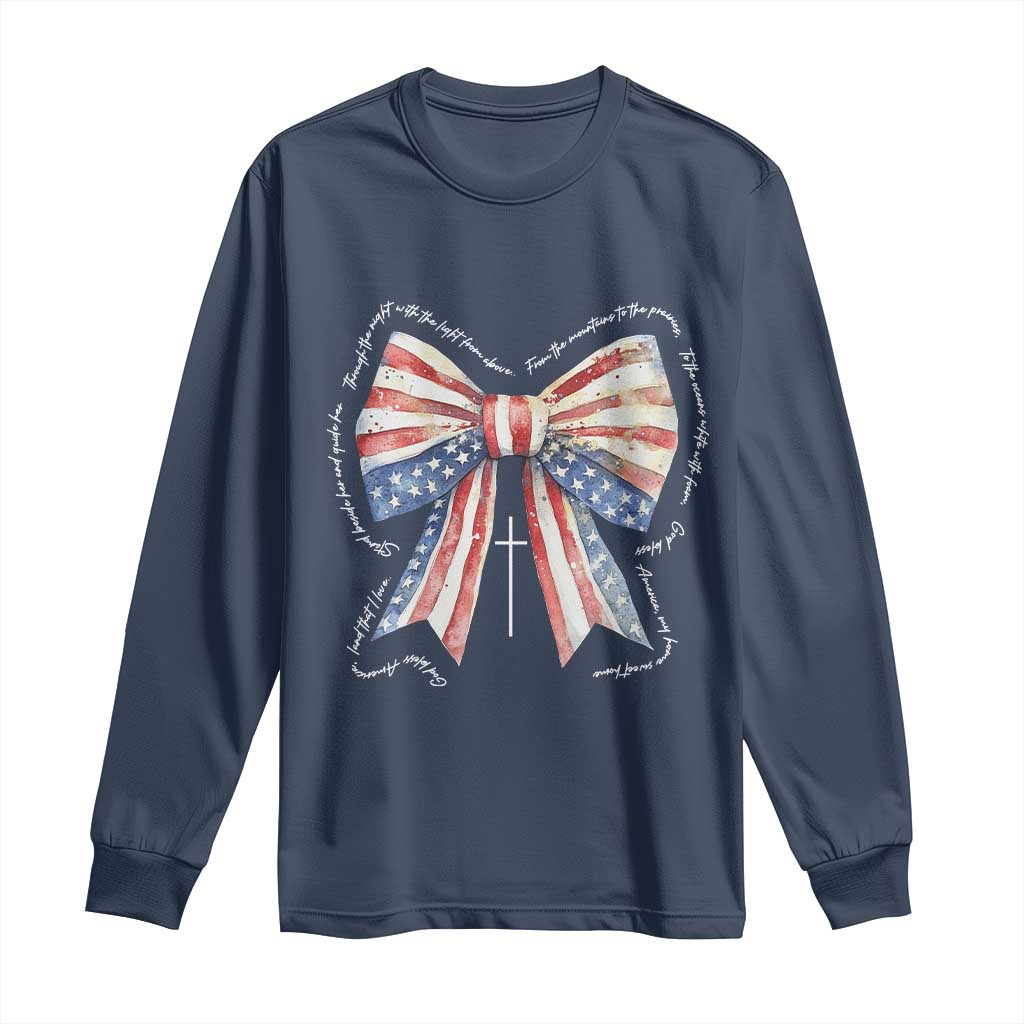 Patriotic Coquette 4th Of July Long Sleeve Shirt God Bless America - Wonder Print Shop