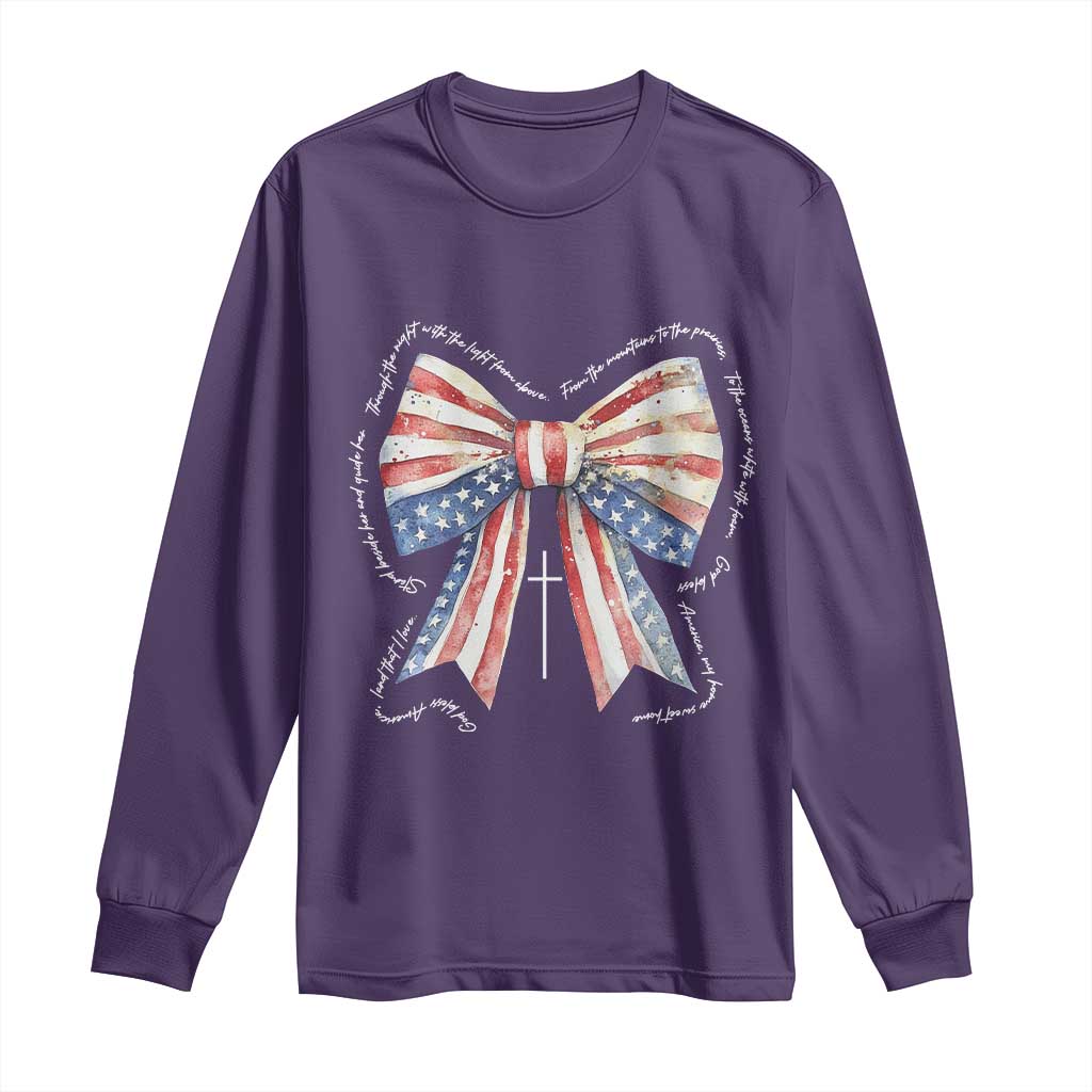 Patriotic Coquette 4th Of July Long Sleeve Shirt God Bless America - Wonder Print Shop